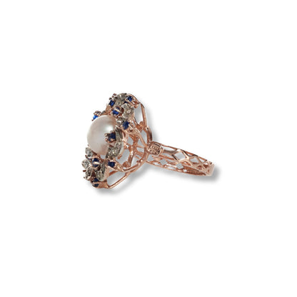 Anello Riproduzione  Antico in argento 925 e Oro 9 Kt