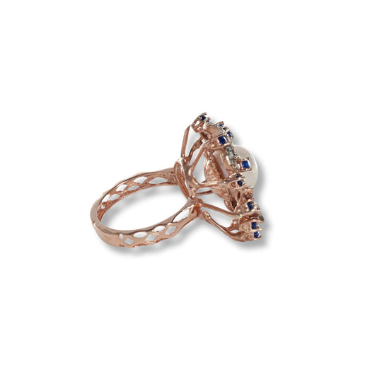 Anello Riproduzione  Antico in argento 925 e Oro 9 Kt