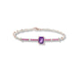 Bracciale in argento 925 e oro 9 kt stile antico con diamanti naturali e pietra idrotermale.