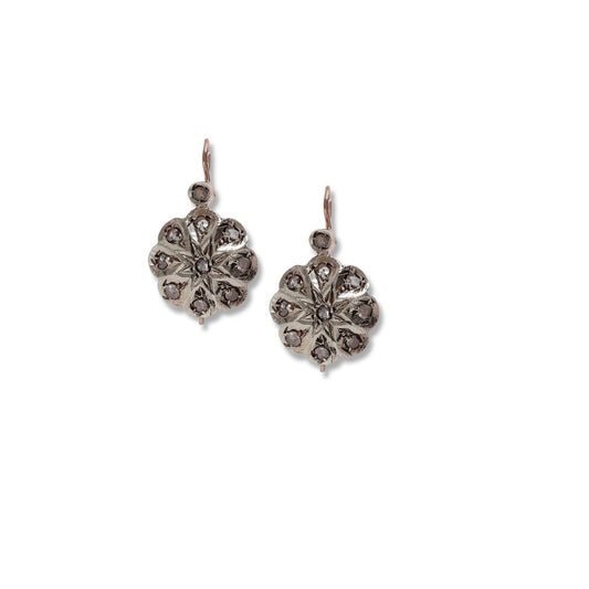 Riproduzione orecchini antichi in argento 925 e oro 9 Kt