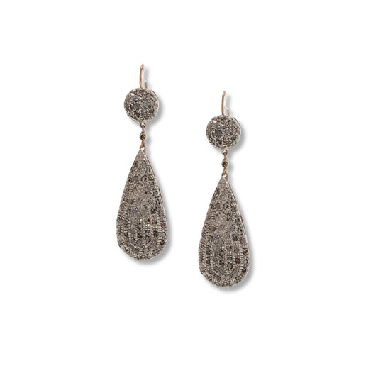 Riproduzione orecchini antichi in argento 925 e oro 9 Kt