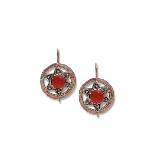 Riproduzione orecchini antichi in argento 925 e oro 9 Kt