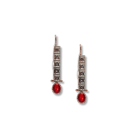 Riproduzione orecchini antichi in argento 925 e oro 9 Kt