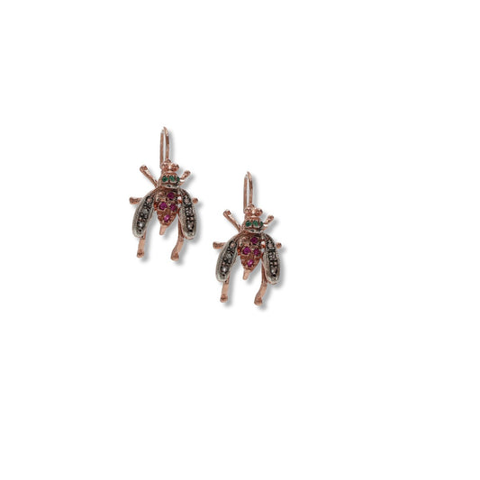 Riproduzione orecchini antichi in argento 925 e oro 9 Kt