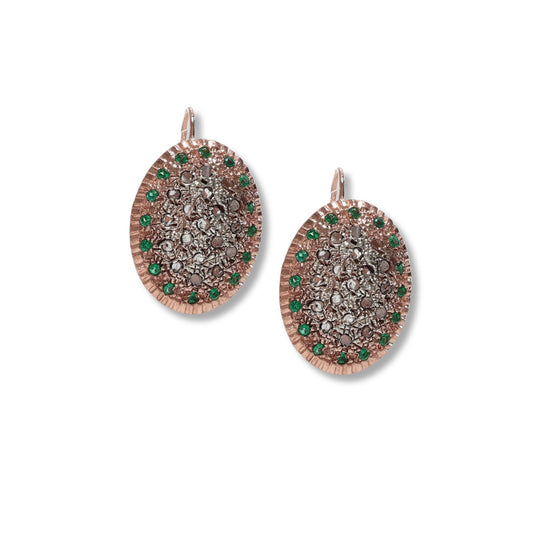 Riproduzione orecchini antichi in argento 925 e oro 9 Kt