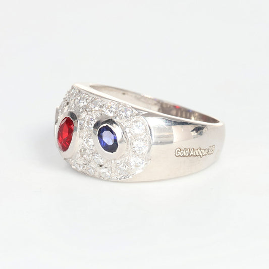 Anello argento 925 con zirconi e pietre miste.