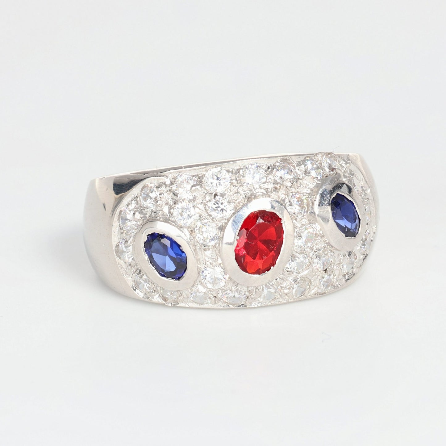 Anello argento 925 con zirconi e pietre miste.