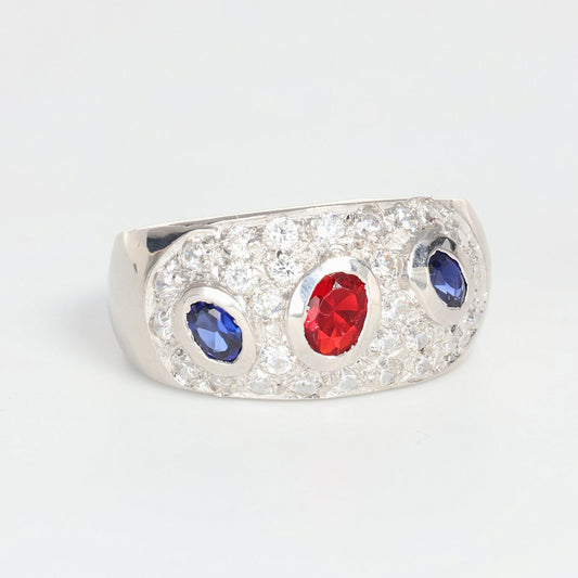 Anello argento 925 con zirconi e pietre miste.