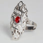 Anello argento 925 con zirconi e rubini.