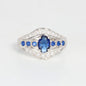 Anello argento 925 con zirconi e zaffiri.