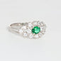 Anello argento 925 con zirconi e smeraldo.