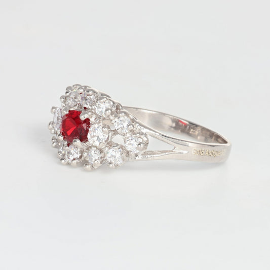 Anello argento 925 con zirconi e rubini.