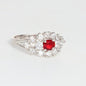 Anello argento 925 con zirconi e rubini.