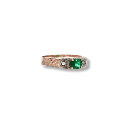 Anello Riproduzione  Antico in argento 925 e Oro 9 Kt