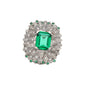 Anello in argento 925 on zirconi taglio brillante e smeraldo