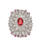 Anello in argento 925 con zirconi taglio e rubini