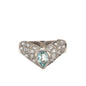 Anello in argento 925 con zirconi taglio brillante e acquamarina naturale